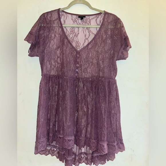 torrid Tops - Lavender lace baby doll top